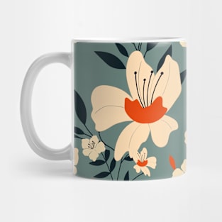 Flores Abstractas en fondo gris Mug